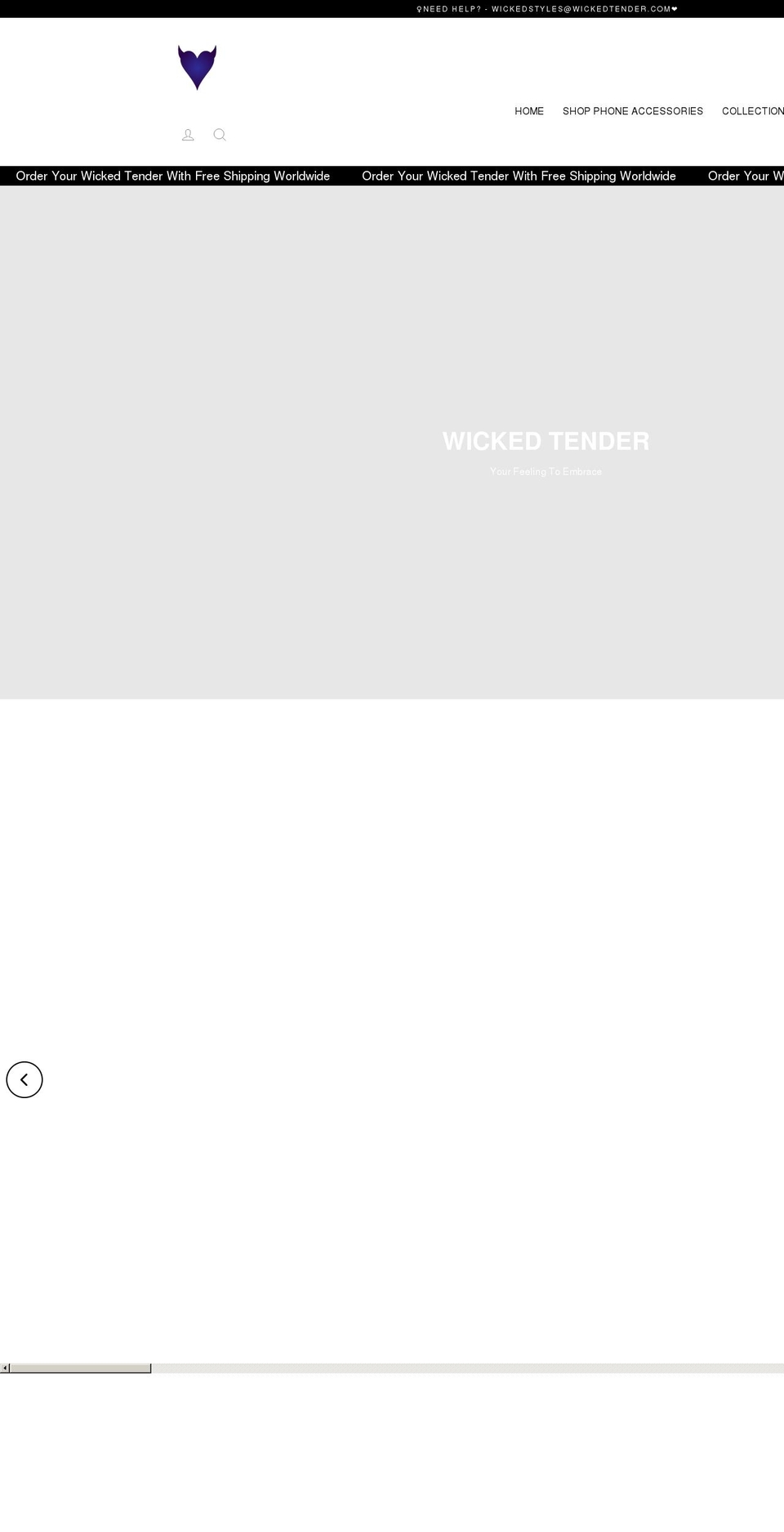 wickedtender.com shopify website screenshot