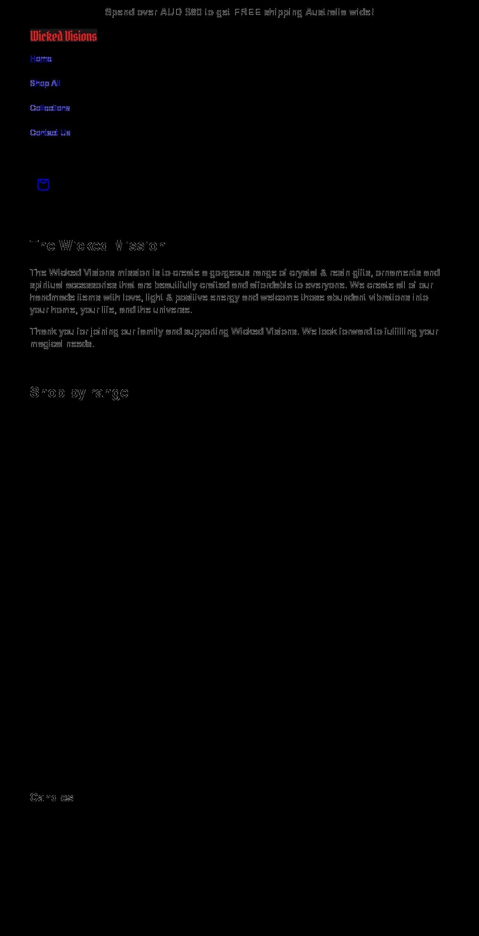 wickedvisions.com shopify website screenshot