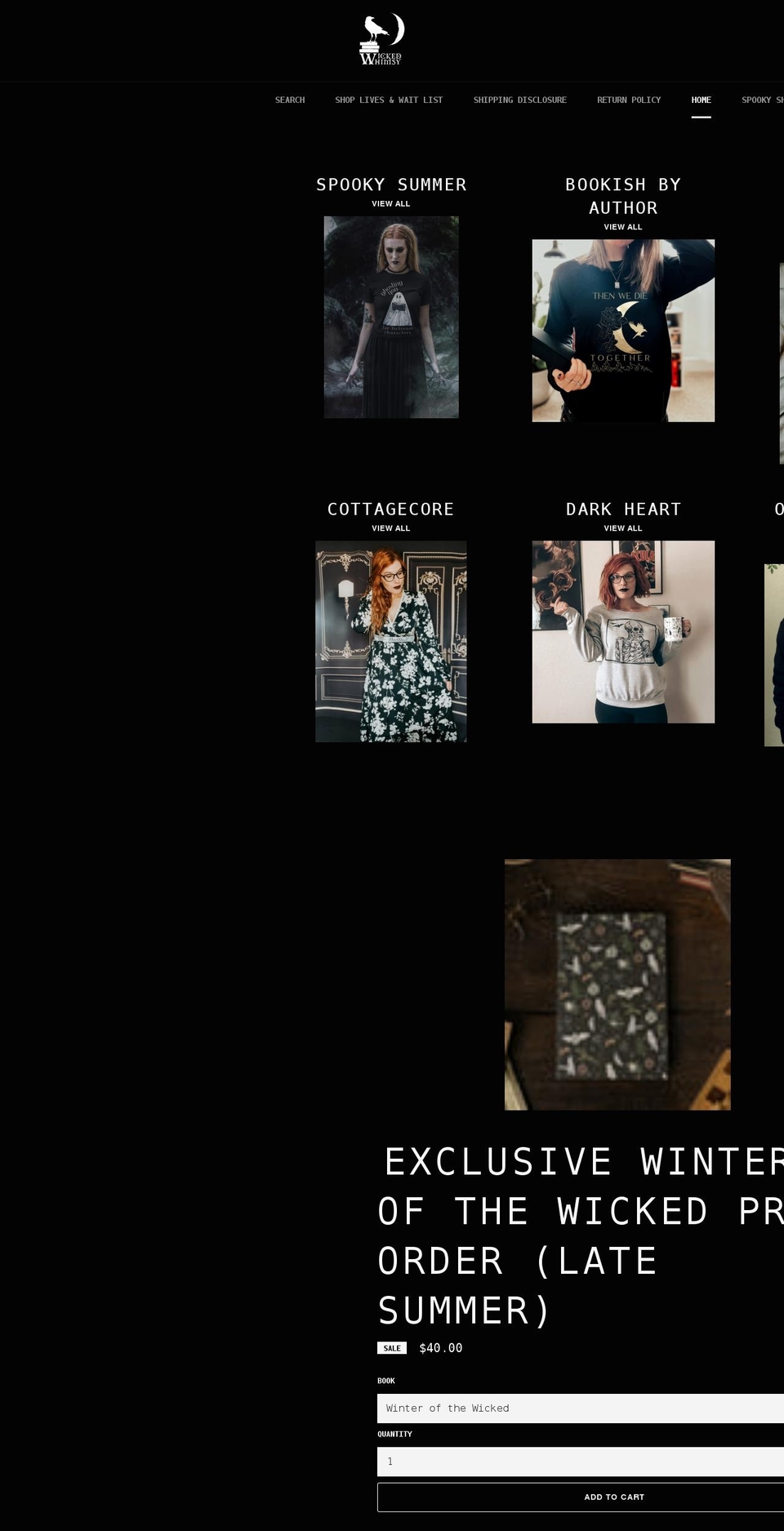 wickedwhimsyboutique.com shopify website screenshot
