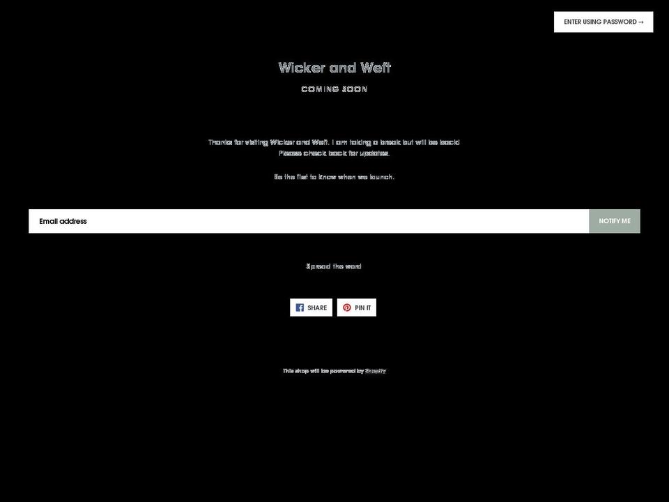 wickerandweft.co.uk shopify website screenshot