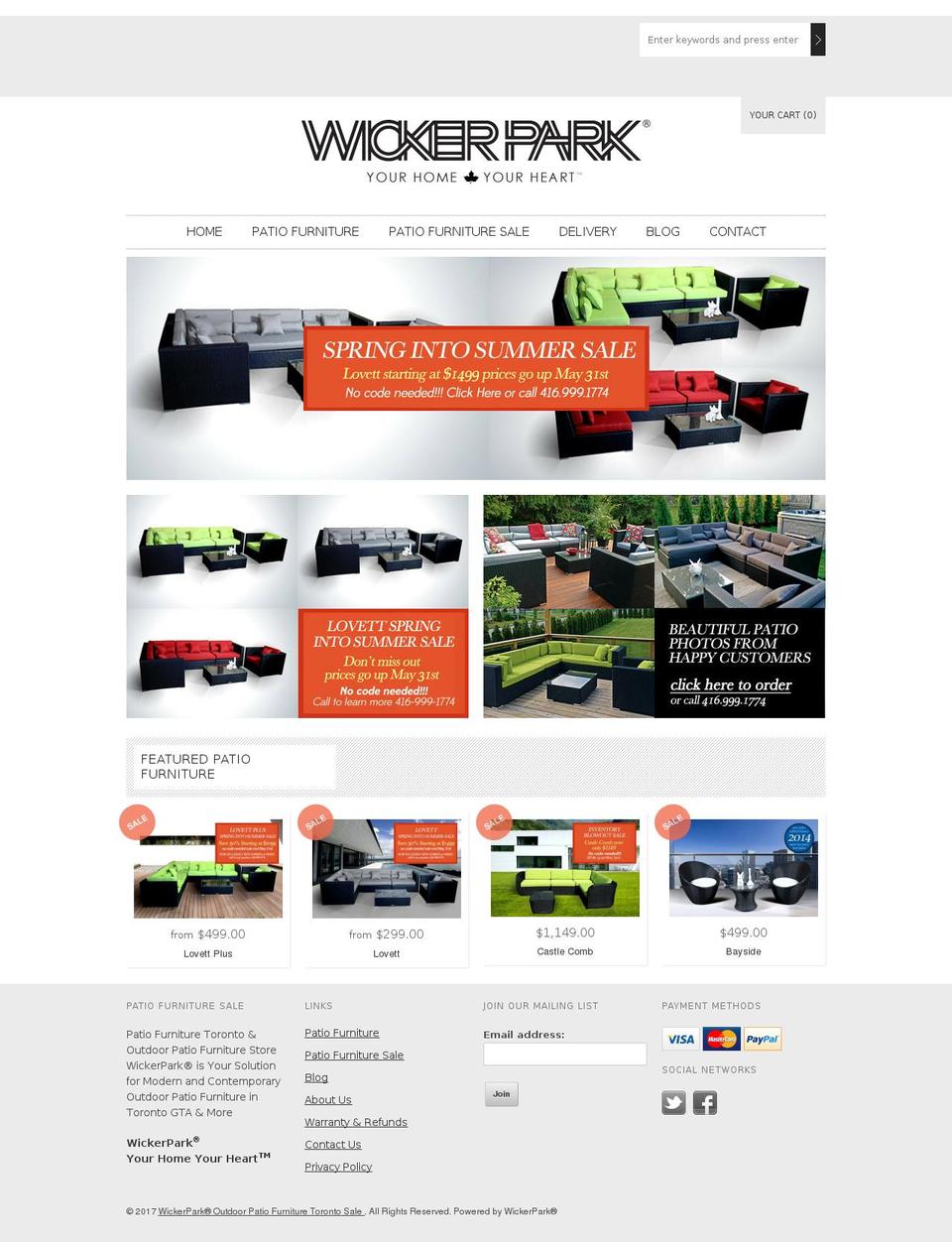 wickerpark.ca shopify website screenshot