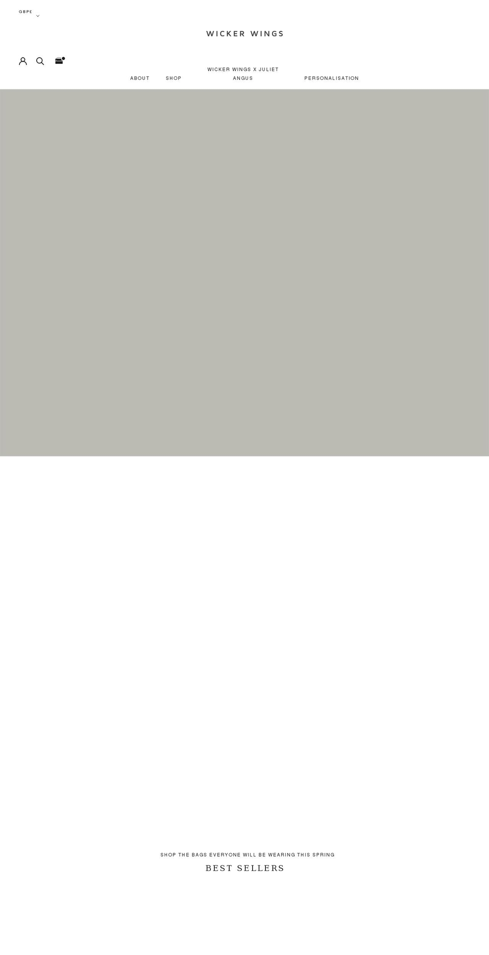 wickerwings.com shopify website screenshot