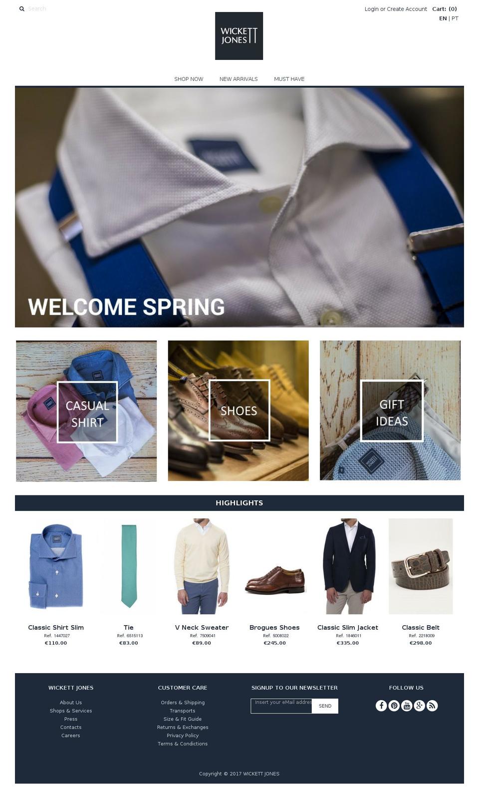 wickettjones.com shopify website screenshot