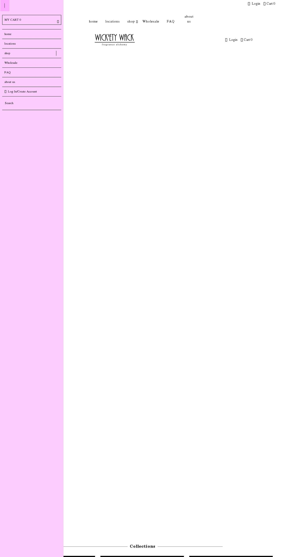 wicketywackcandles.com shopify website screenshot