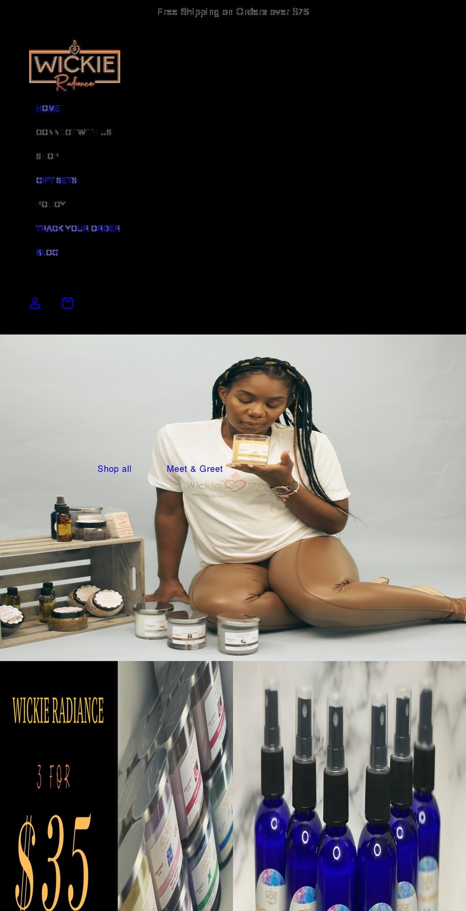 wickie-radiance.com shopify website screenshot