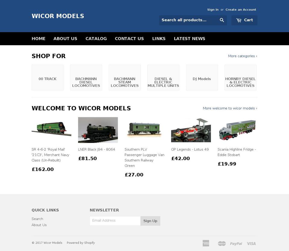 wicormodels.com shopify website screenshot