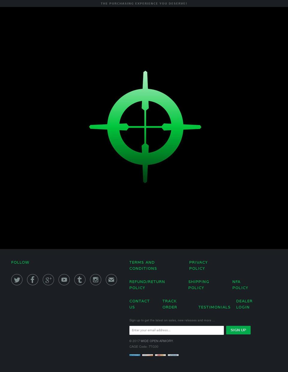 wideopenarmory.com shopify website screenshot