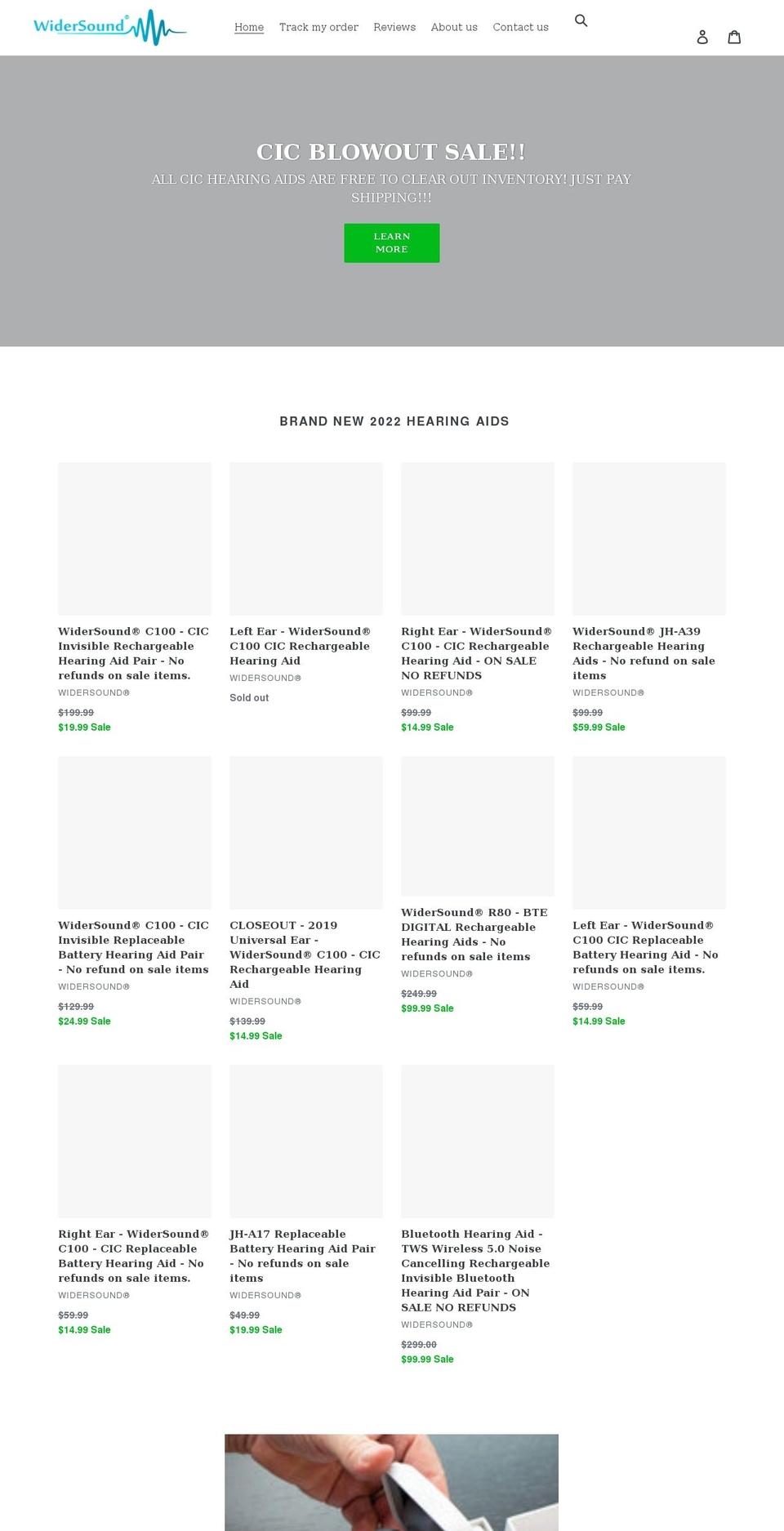 widersound.com shopify website screenshot