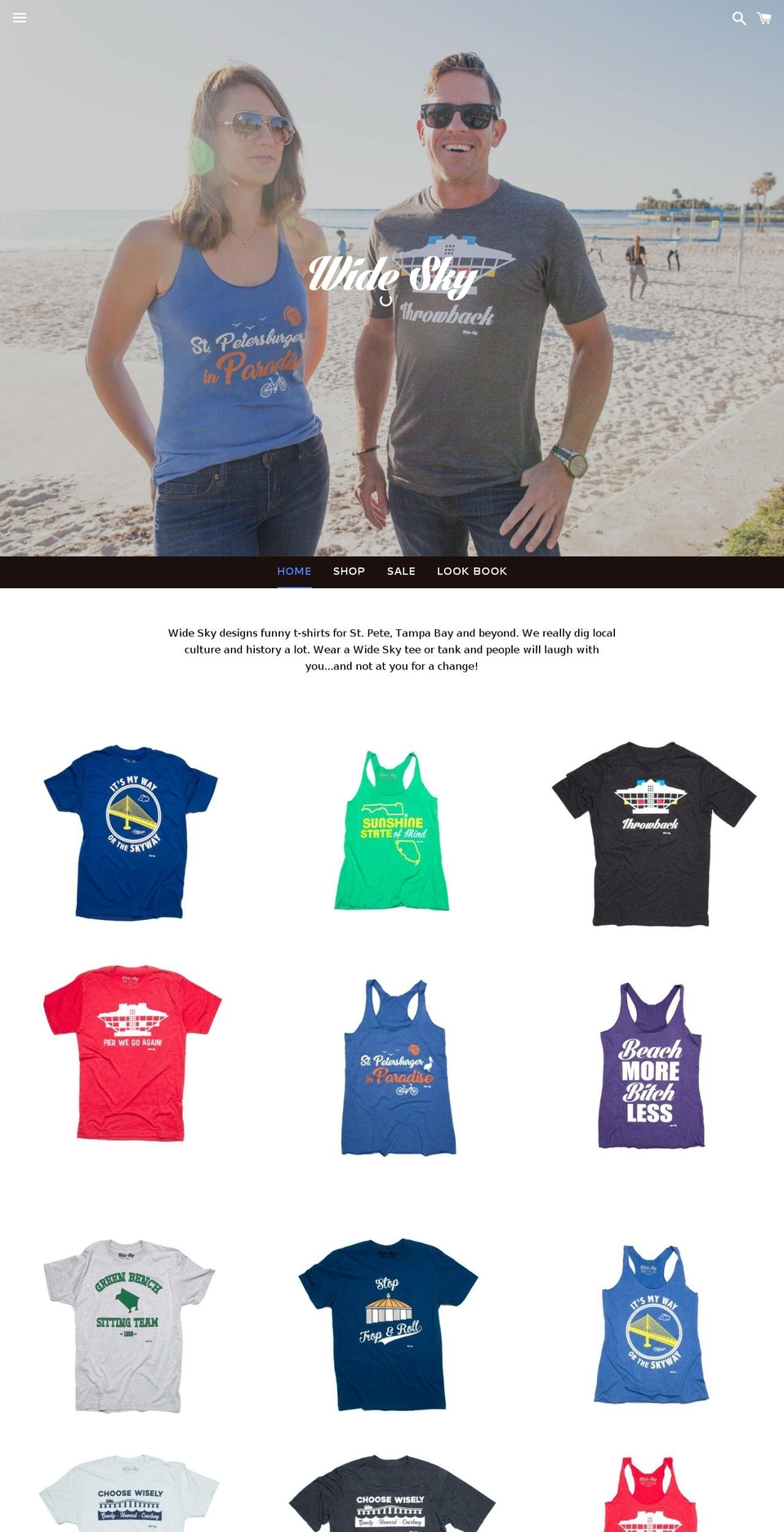 wideskylife.com shopify website screenshot