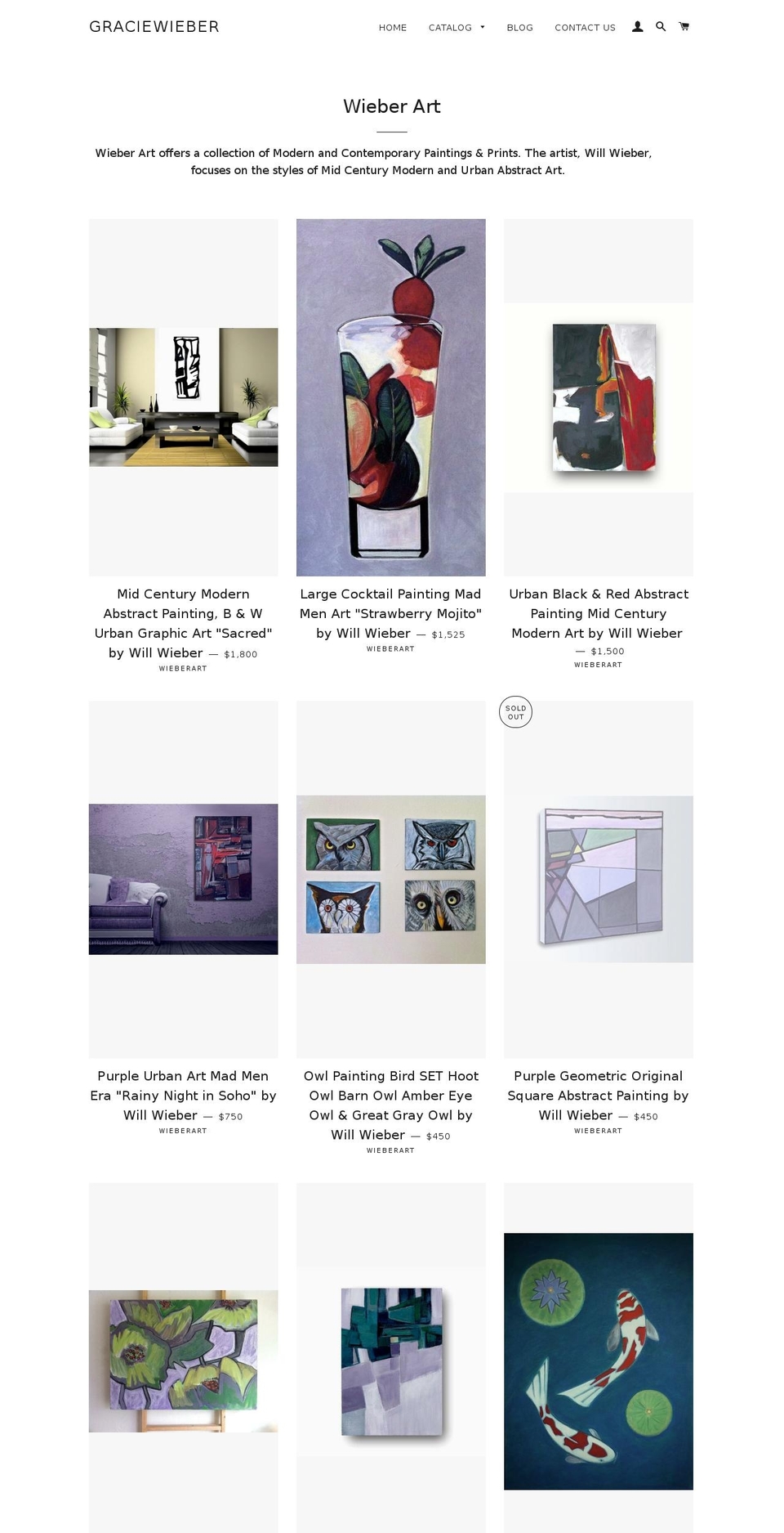 wieberart.com shopify website screenshot