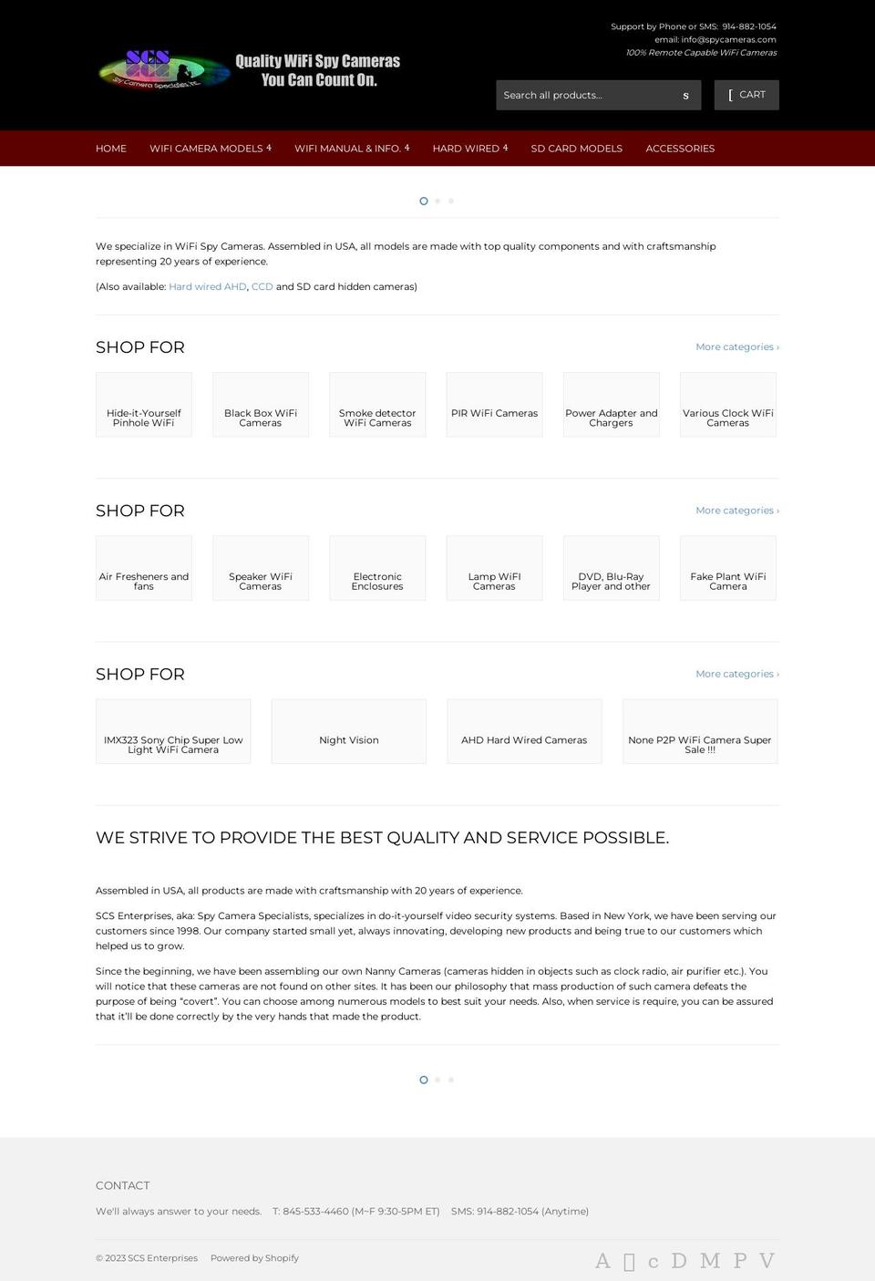 wifispycameras.com shopify website screenshot
