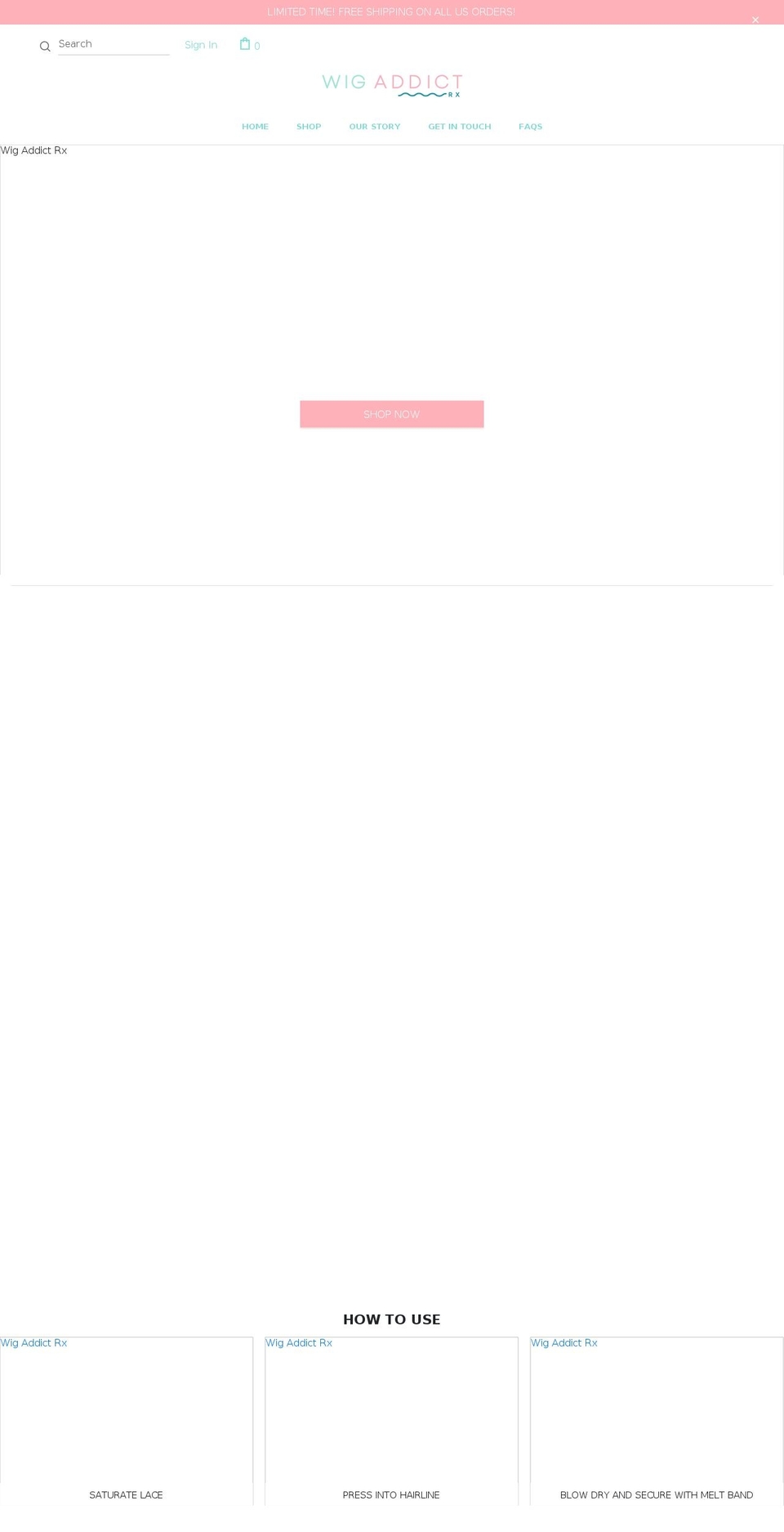 wigaddictrx.com shopify website screenshot