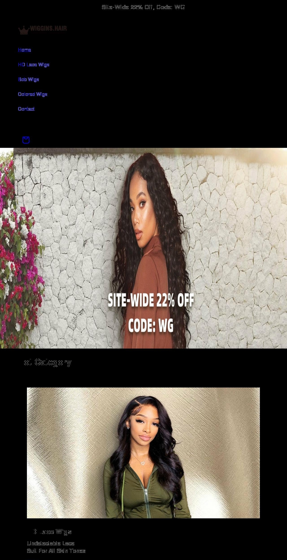 wigginswigs.com shopify website screenshot