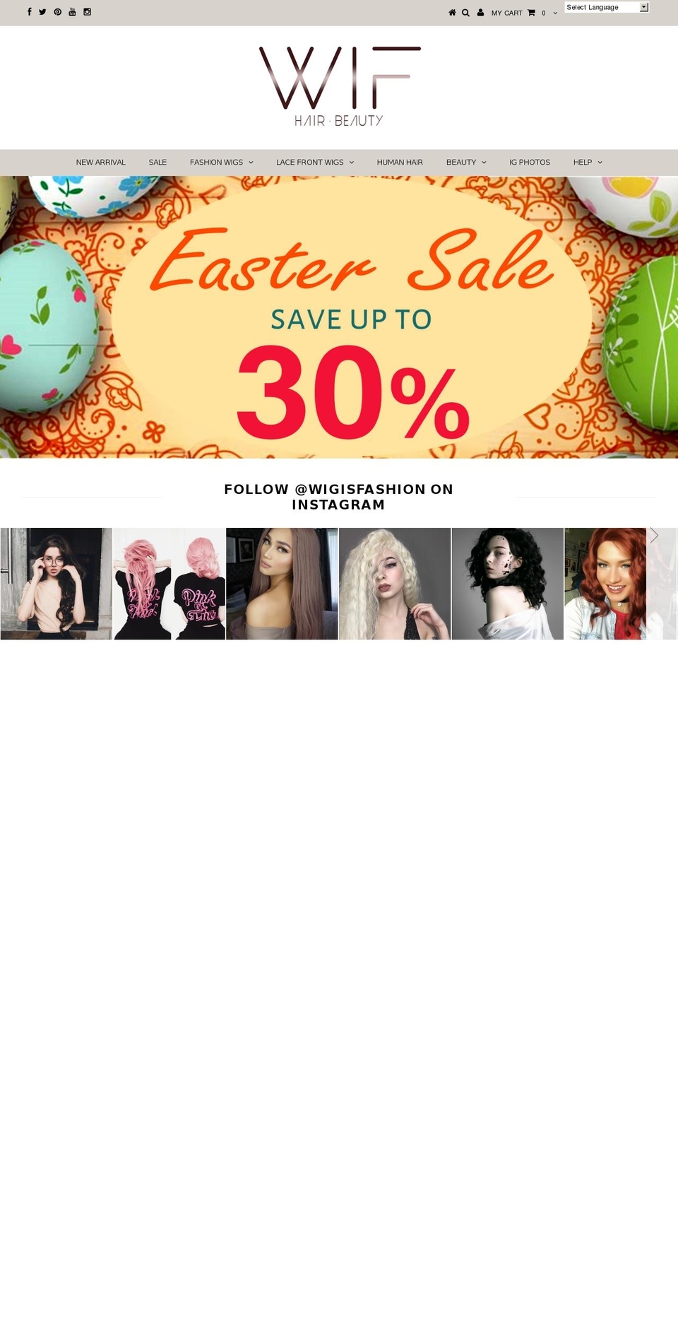 wigglamour.com shopify website screenshot