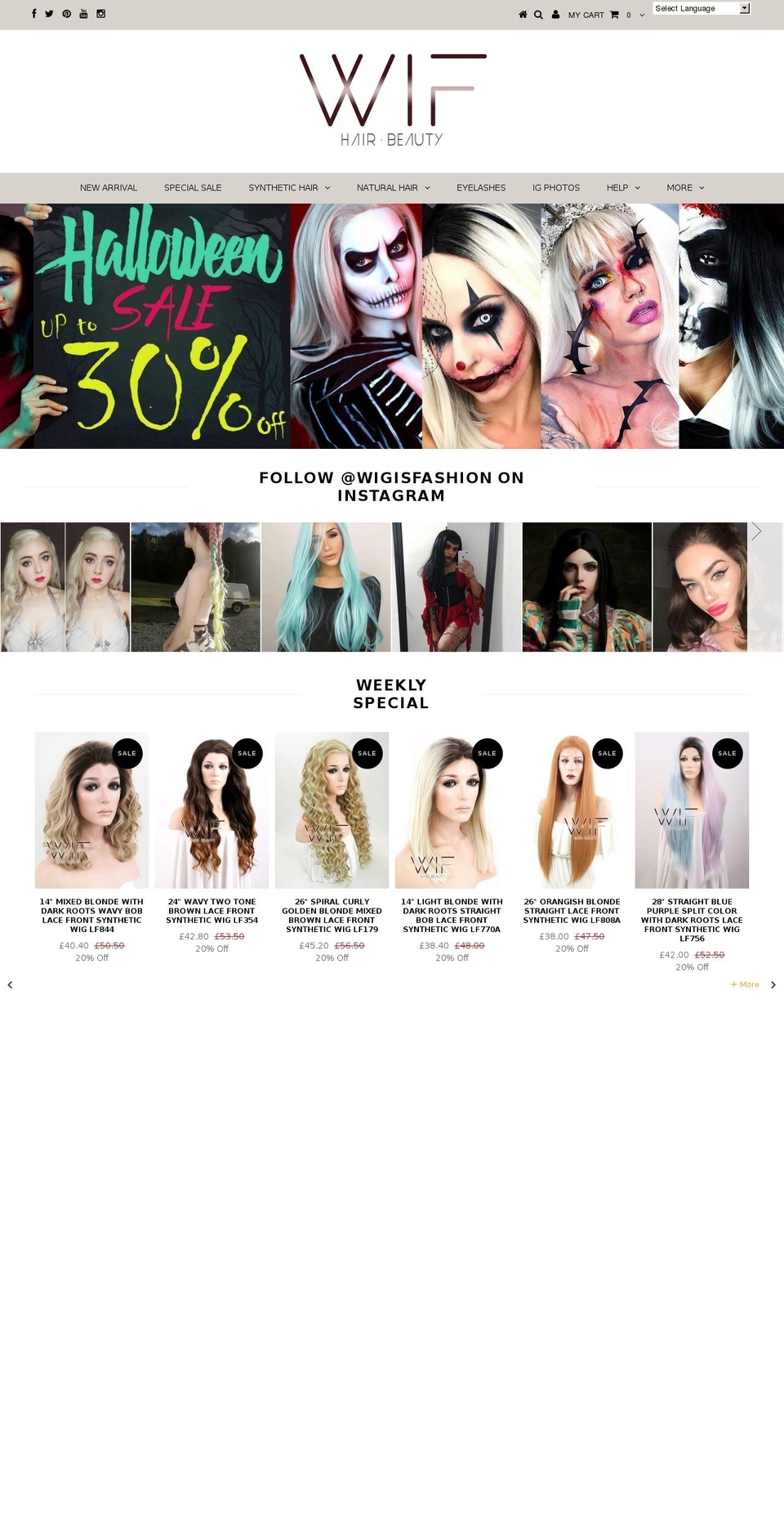 wigisfashion.co.uk shopify website screenshot