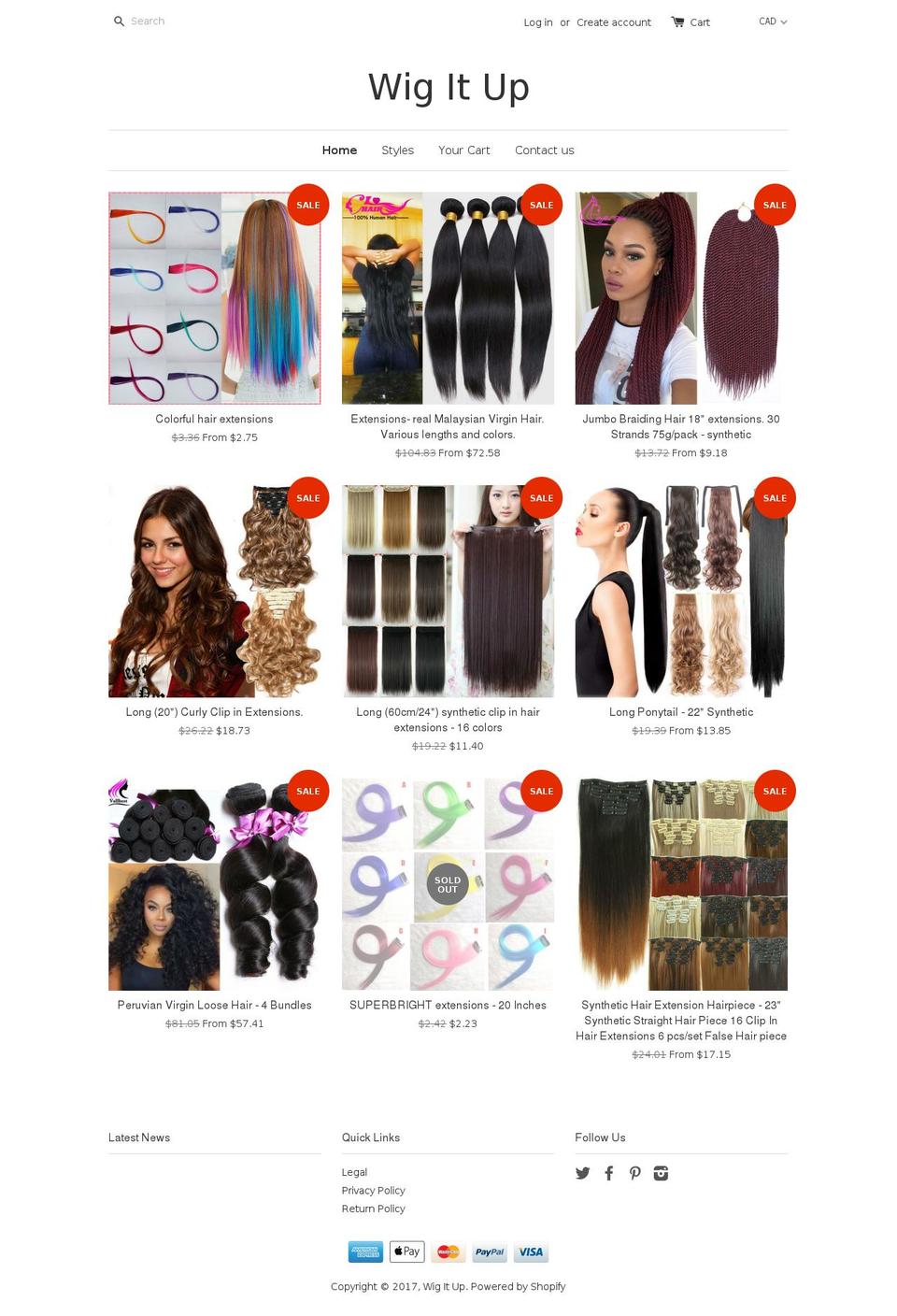 wigitup.com shopify website screenshot