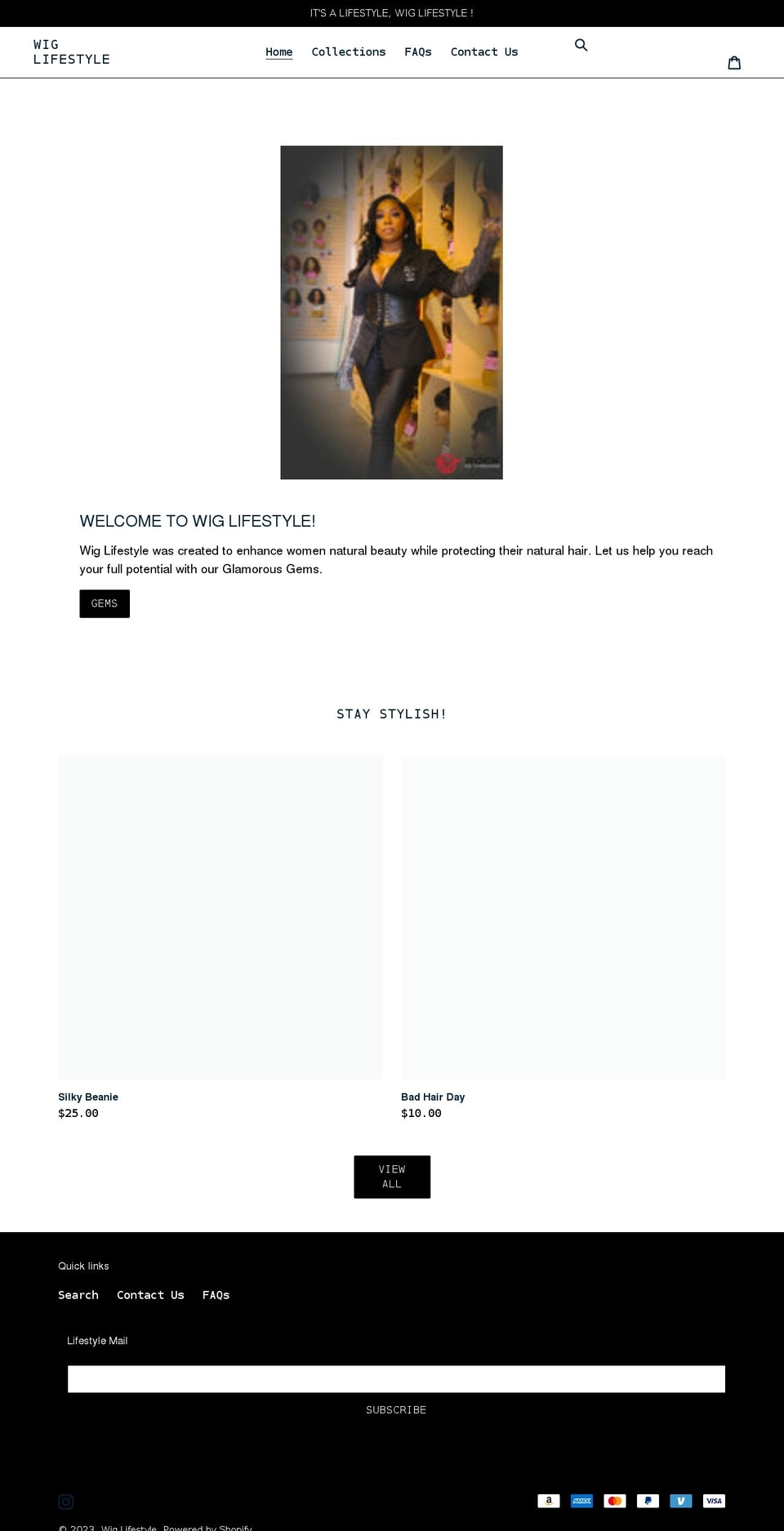 wiglifestyle.com shopify website screenshot