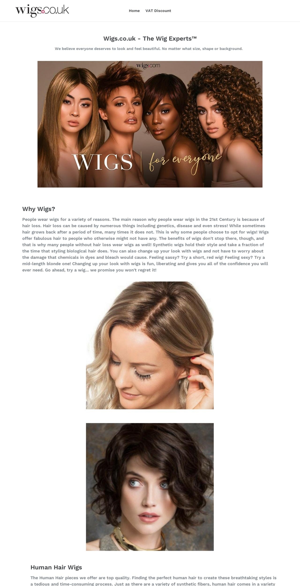 wigs.co.uk shopify website screenshot