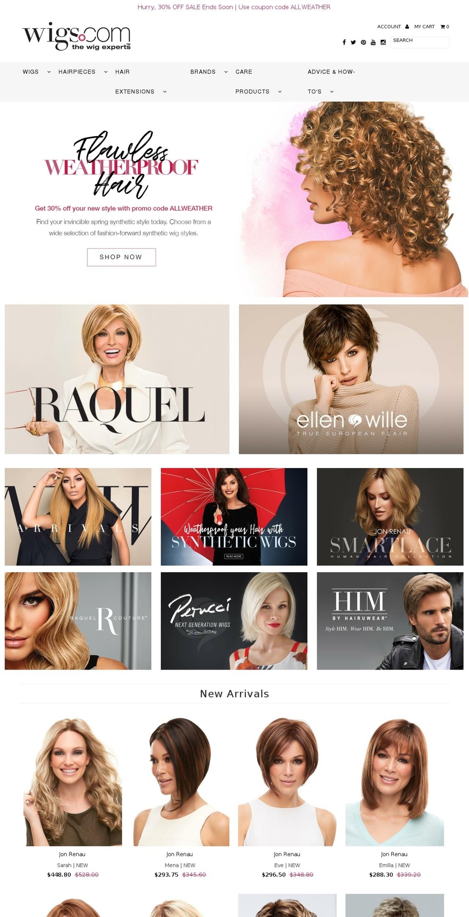 wigs.net shopify website screenshot
