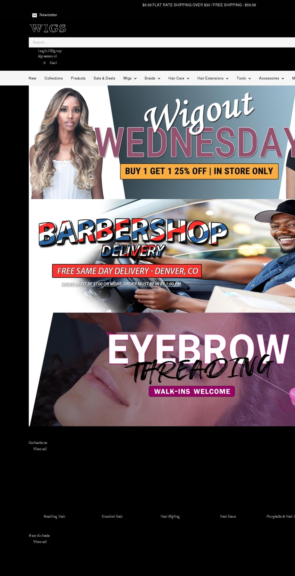 wigsbeautysupply.com shopify website screenshot