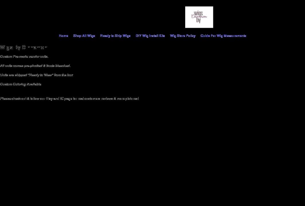 wigsbycinnamon.com shopify website screenshot