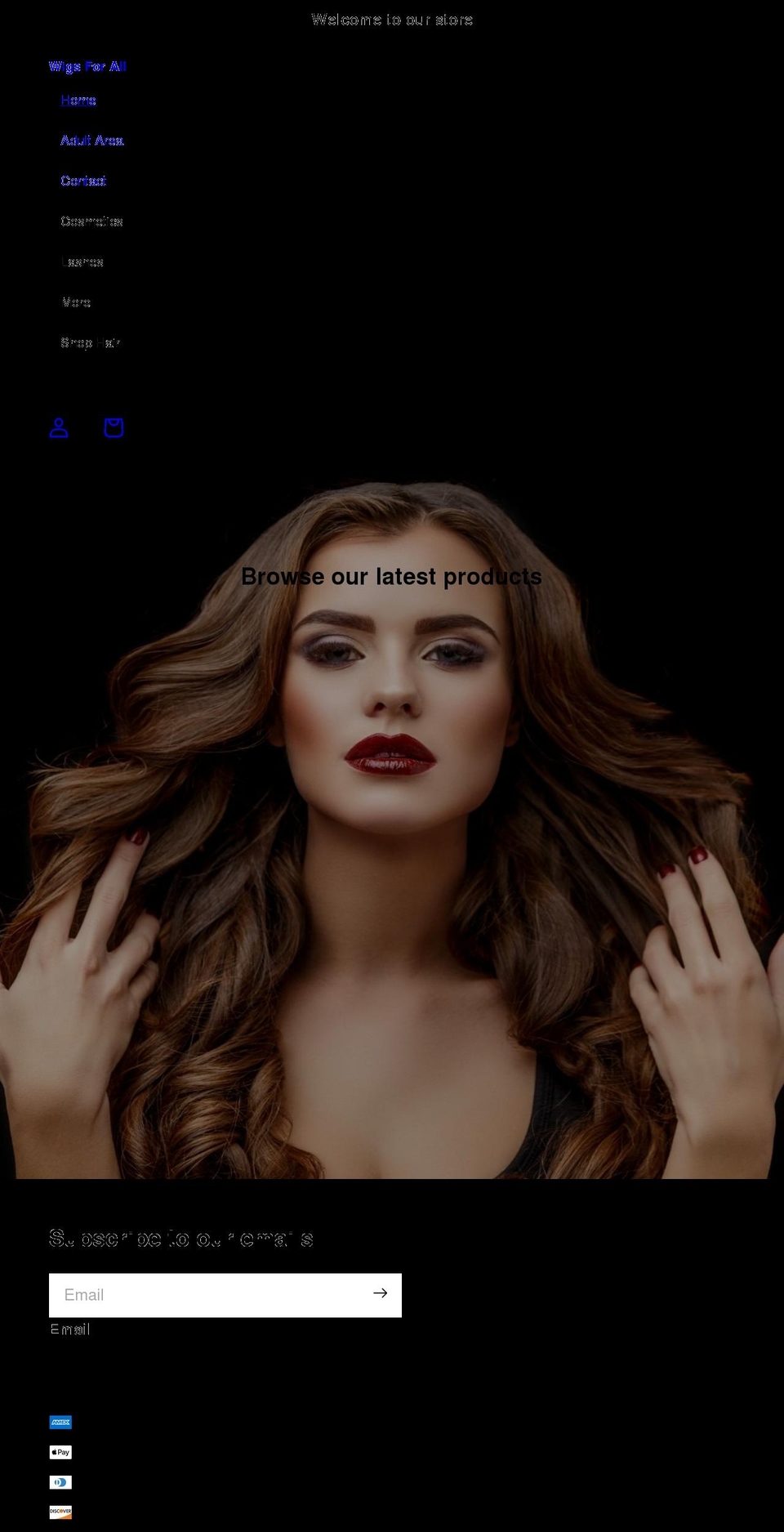 wigsforall.com shopify website screenshot