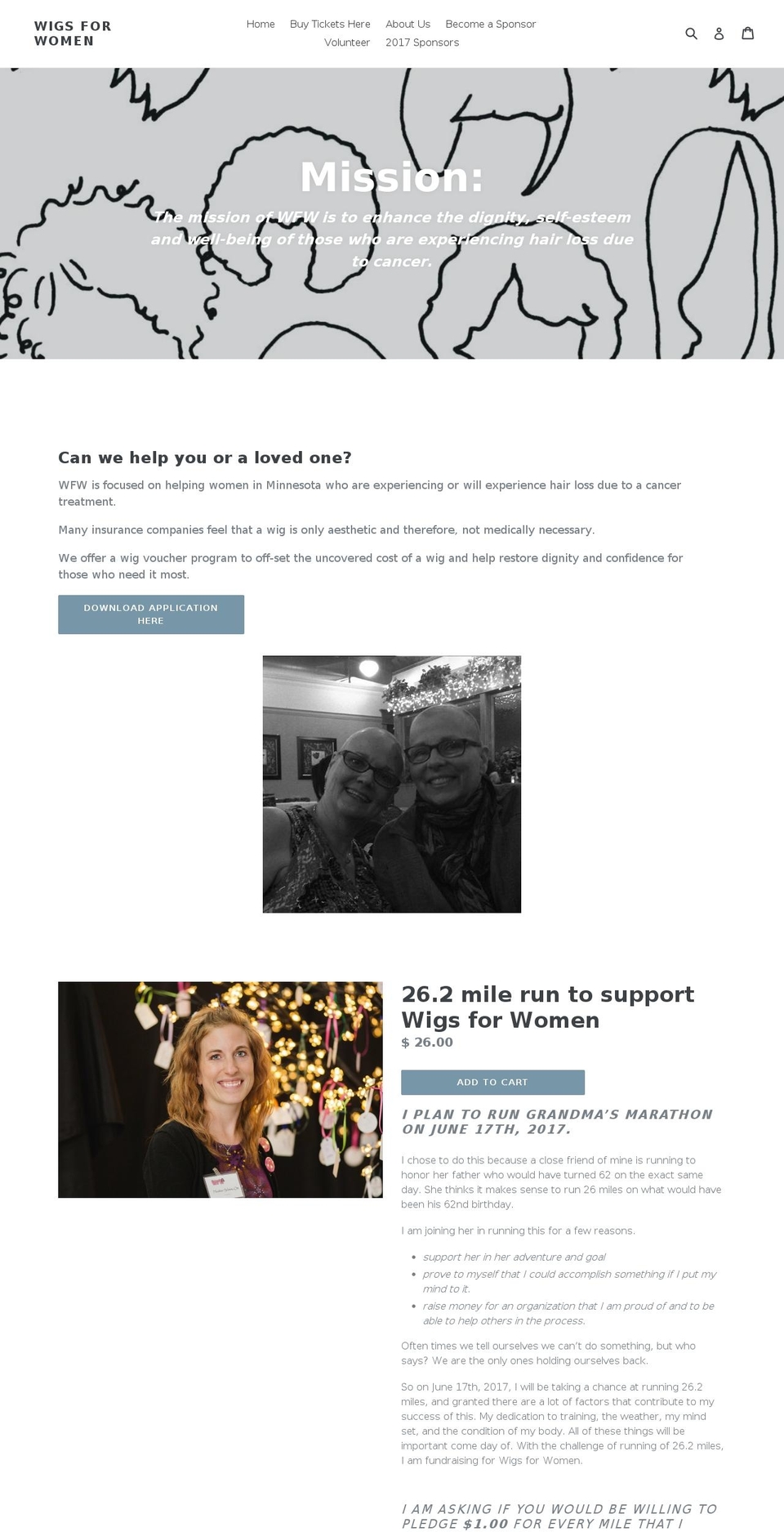 wigsforwomenwithcancer.com shopify website screenshot