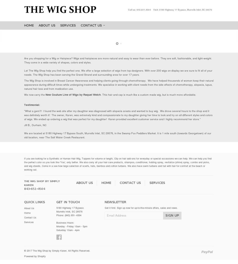 dsl- Shopify theme site example wigshopsc.com