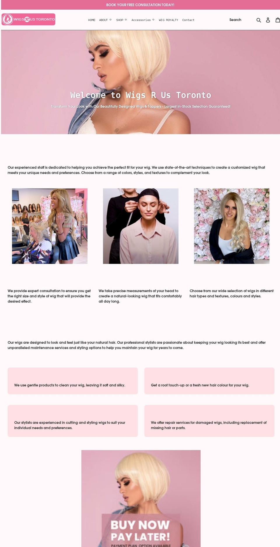 wigsrustoronto.com shopify website screenshot