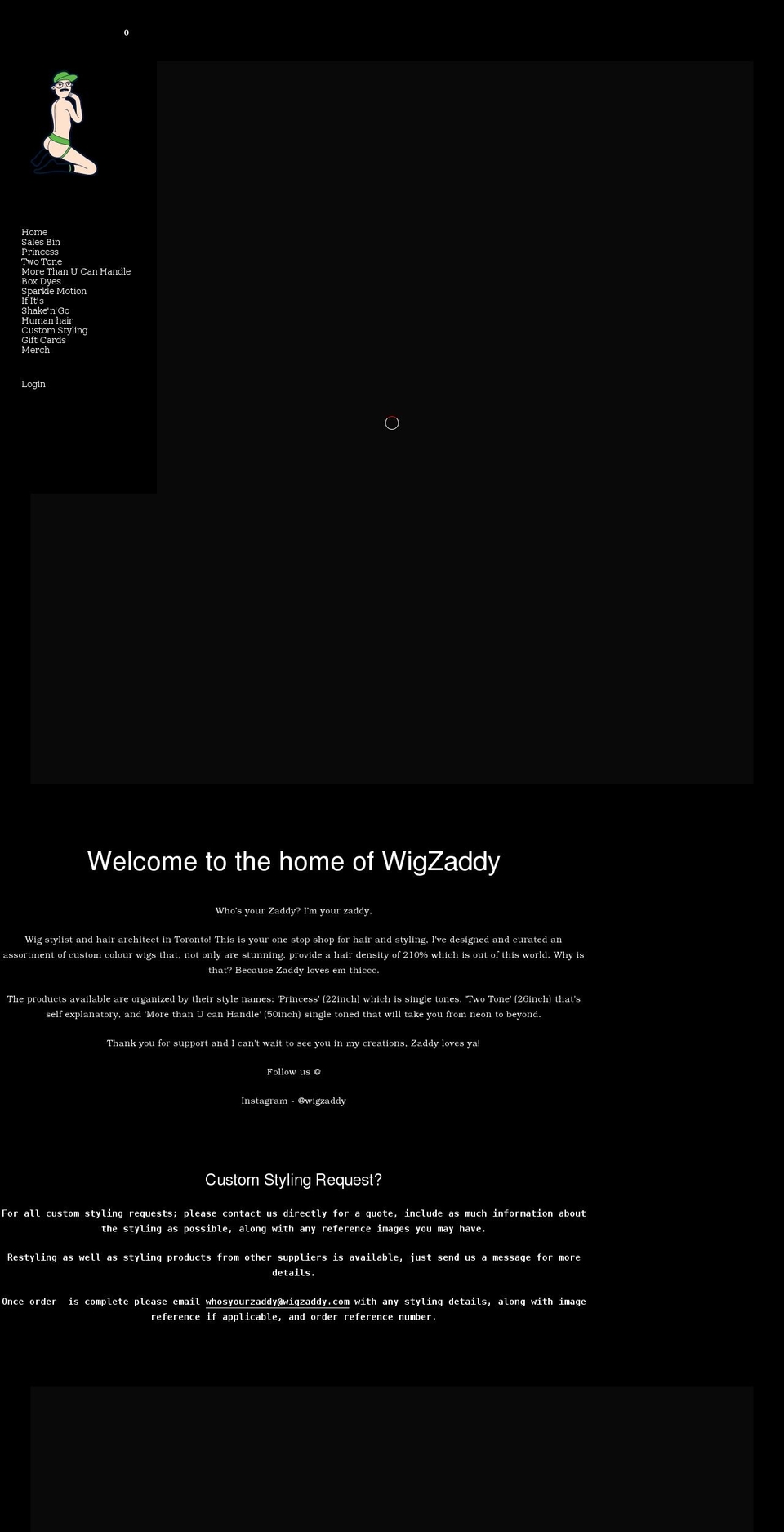 wigzaddy.com shopify website screenshot
