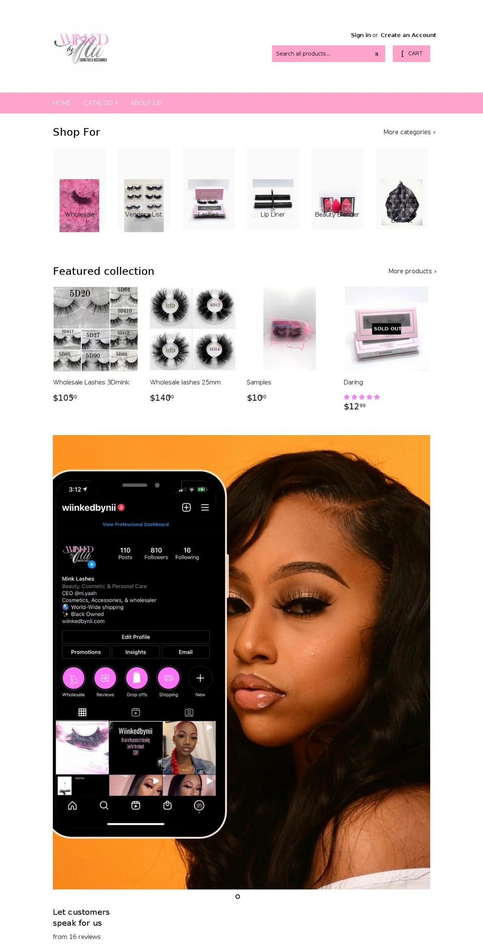 wiinkedbynii.com shopify website screenshot