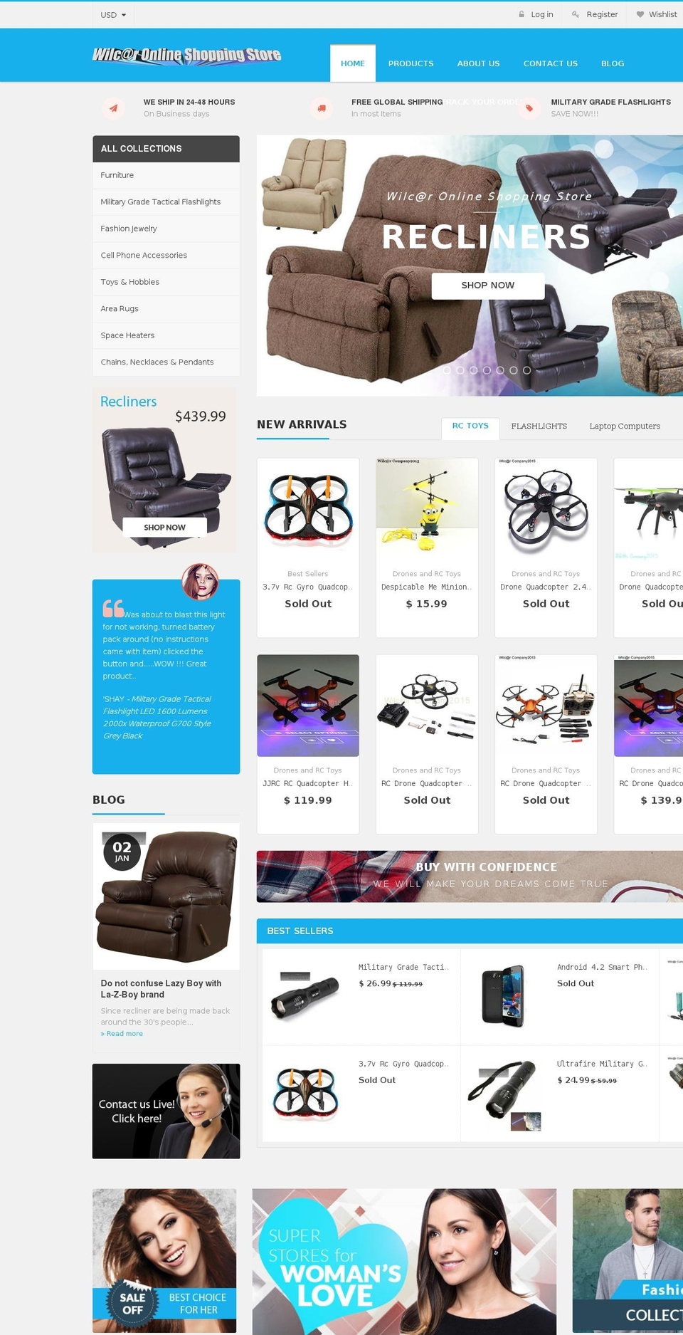Redesign Jotvark Shopify theme site example wilcaronlineshoppingstore.com
