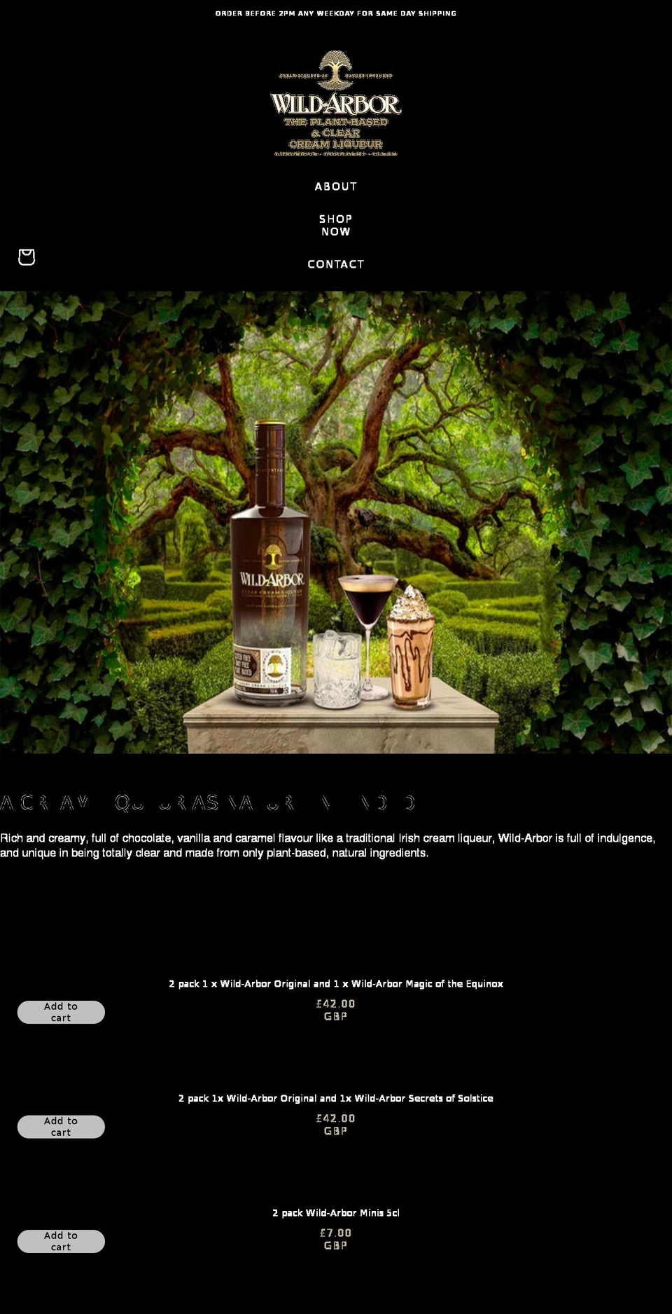 wild-arbor.co.uk shopify website screenshot