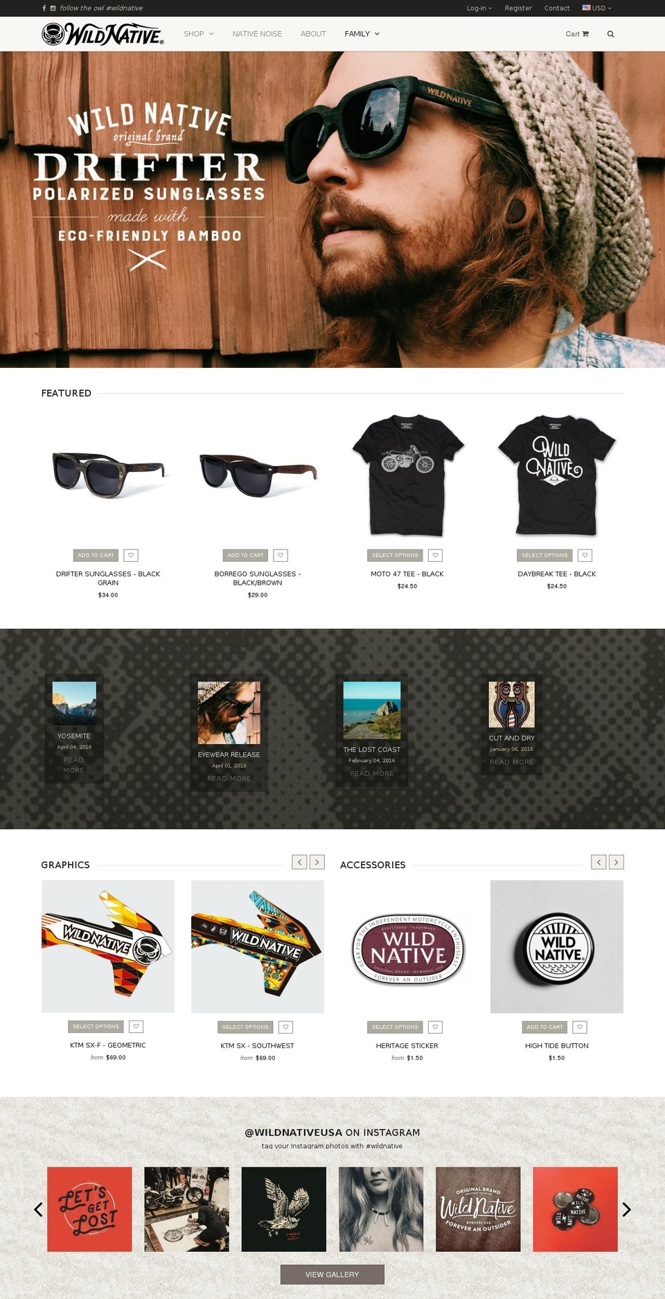 Wild Native Shopify theme site example wild-native.com