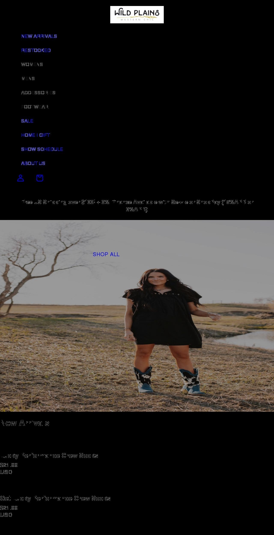 wild-plains.com shopify website screenshot