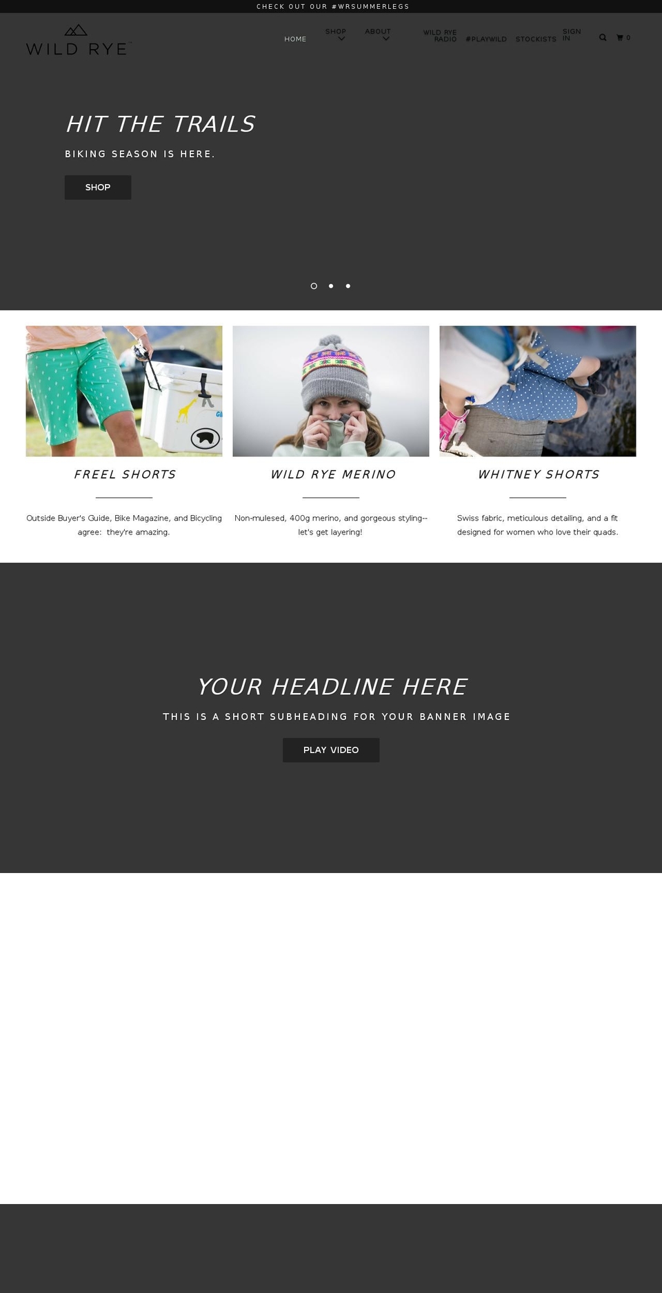 wild-rye.com shopify website screenshot