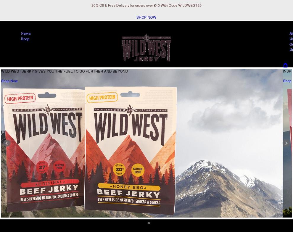 wild-westjerky.co.uk shopify website screenshot