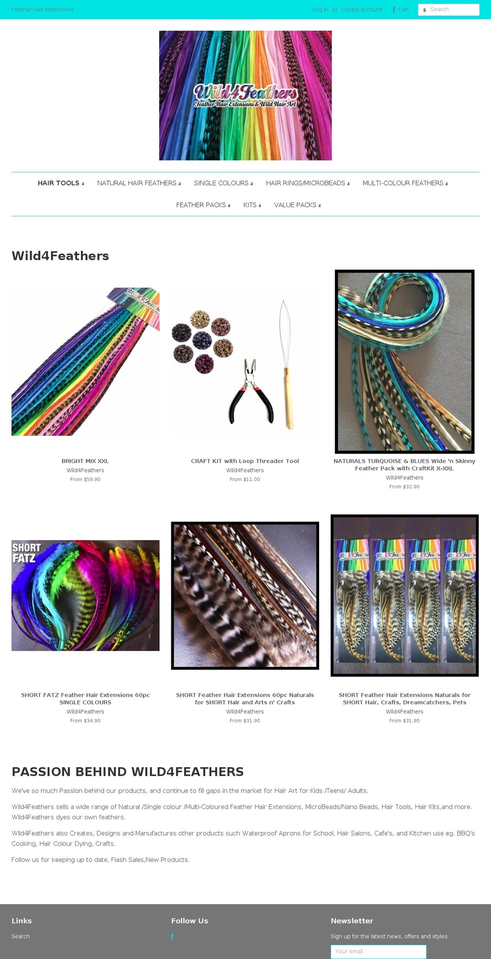 wild4feathers.com shopify website screenshot