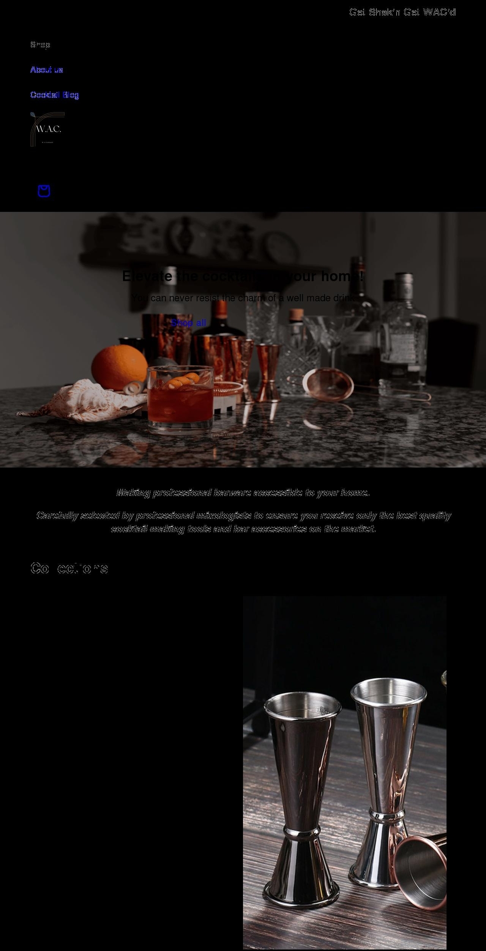 wildatlanticcocktails.com shopify website screenshot