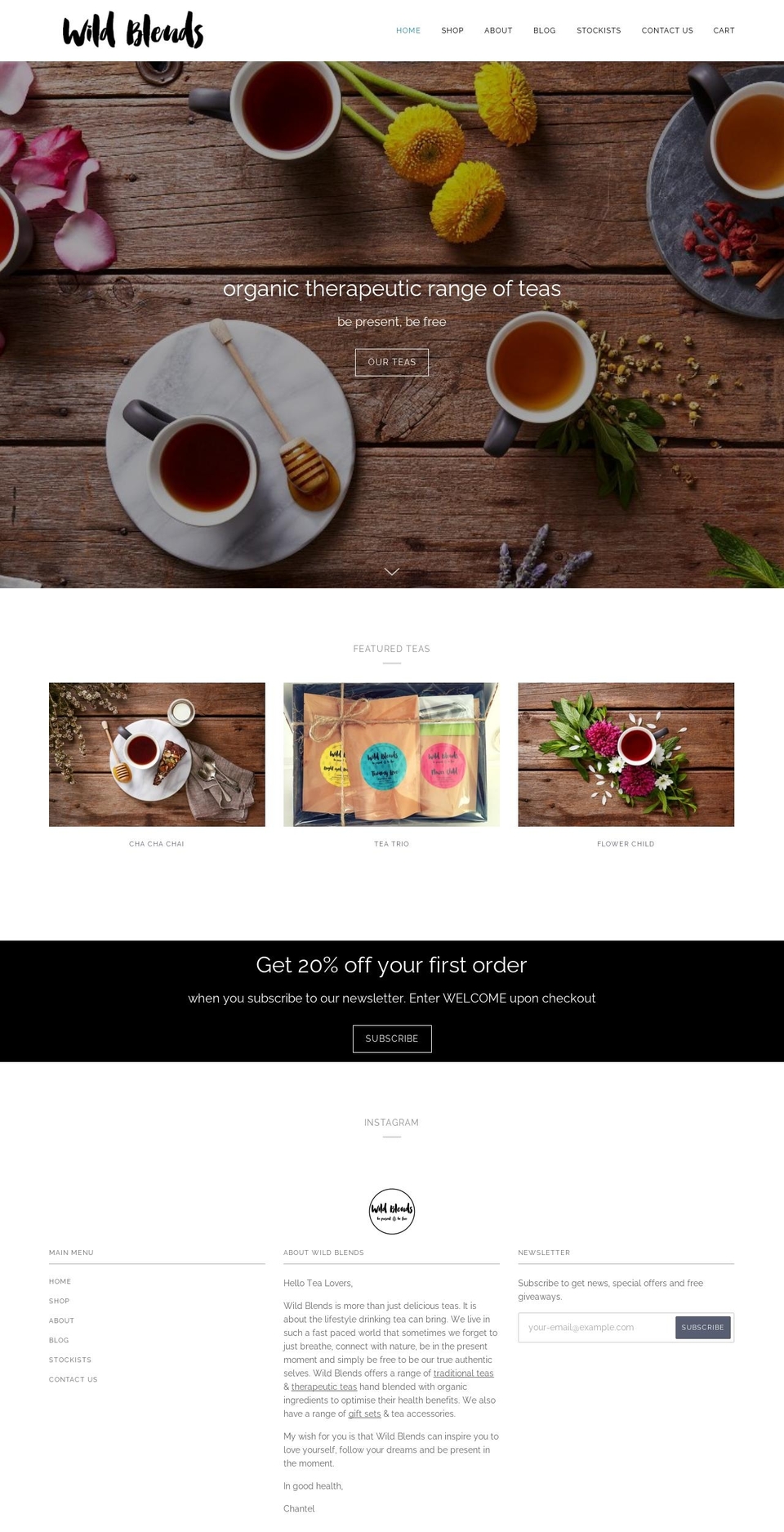 wildblends.com.au shopify website screenshot