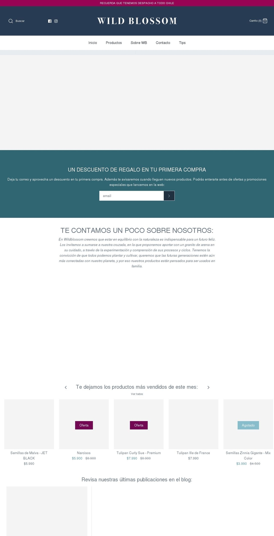 HACIENDOLA Implementación desplegable carrito Shopify theme site example wildblossom.cl