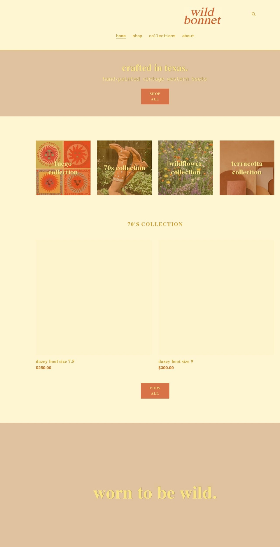 wildbonnet.com shopify website screenshot