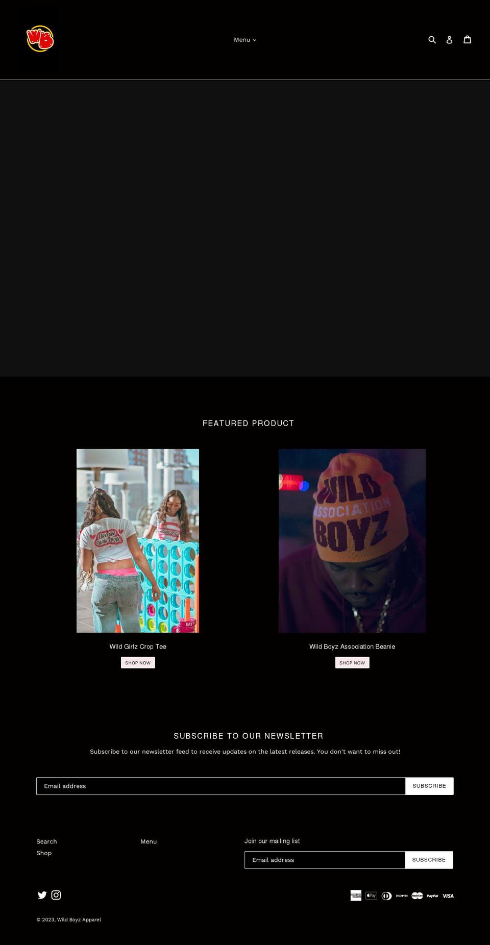 wildboyzapparel.com shopify website screenshot