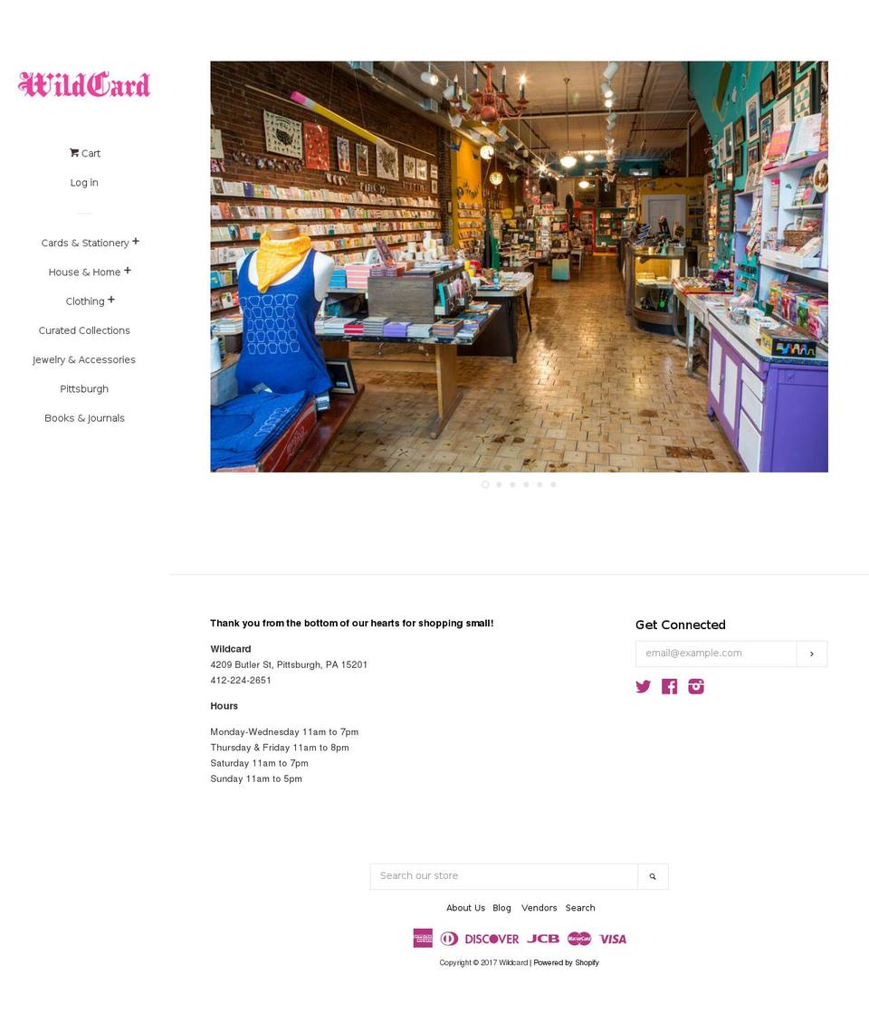 wildcardpgh.com shopify website screenshot