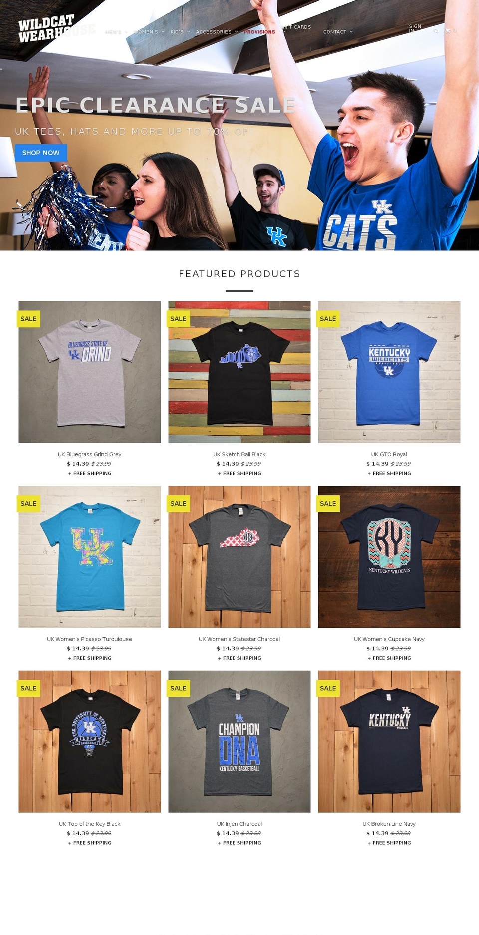 wildcatwarehouse.com shopify website screenshot