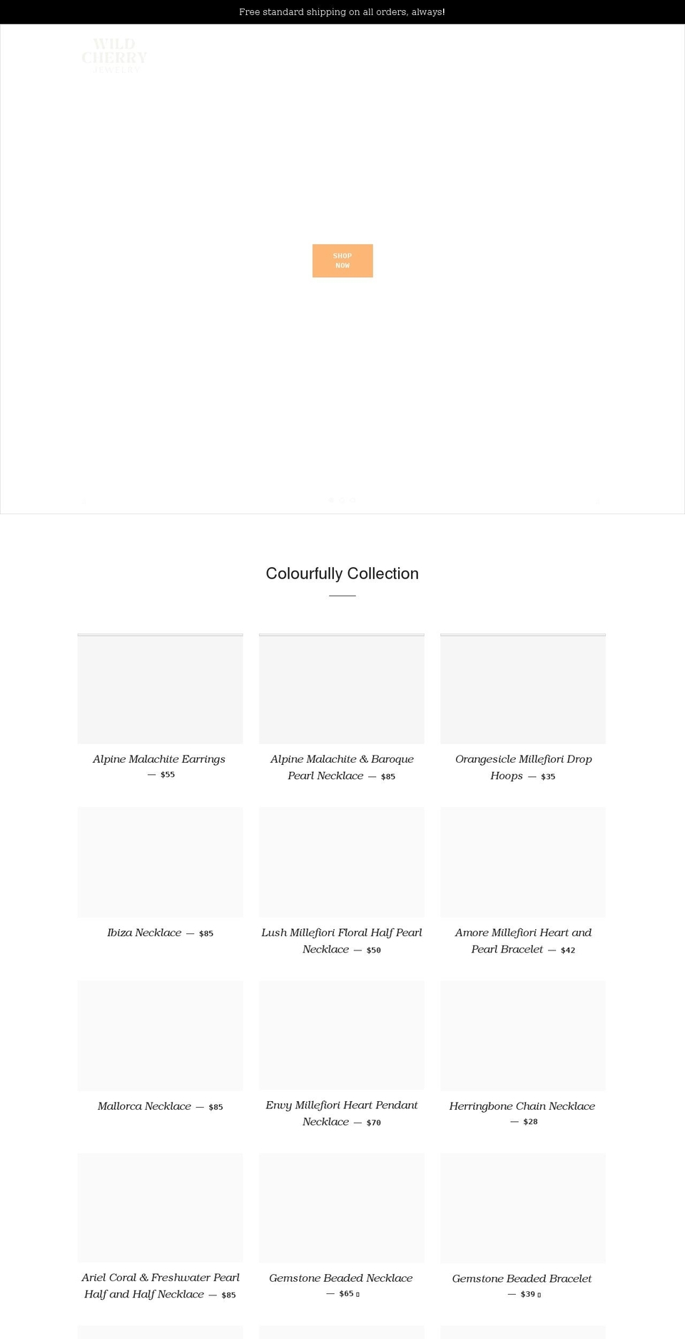 wildcherryjewelry.ca shopify website screenshot