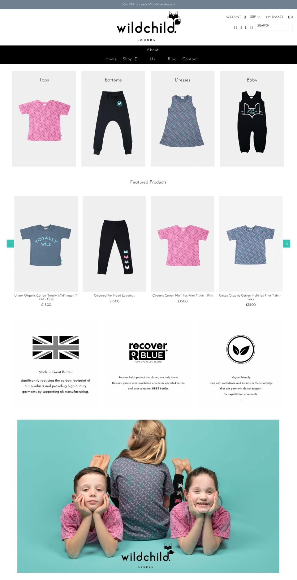 wildchildlondon.co.uk shopify website screenshot