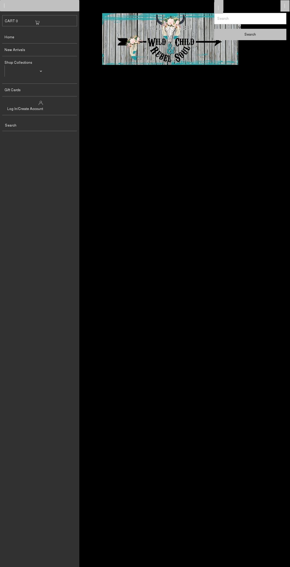 wildchildrebelsoul.com shopify website screenshot