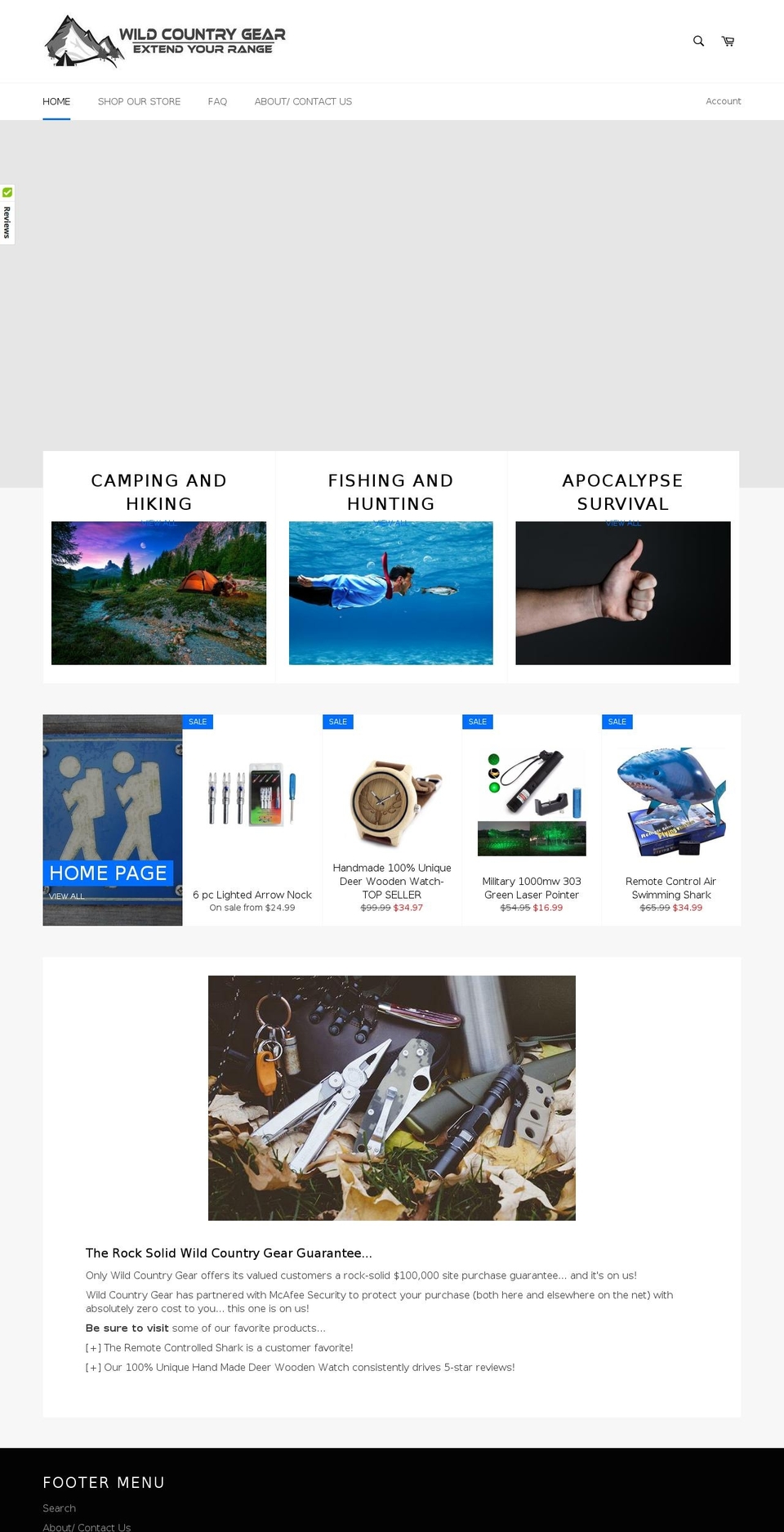 wildcountrygear.com shopify website screenshot