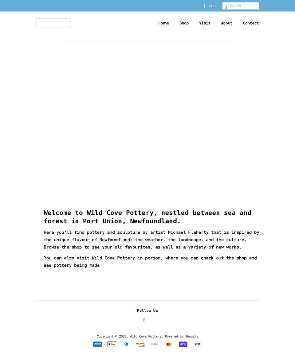 wildcovepottery.ca shopify website screenshot